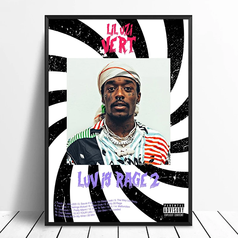 Lil УЗИ верт Luv is Rage 2 альбом поп музыки крышка плакат музыкальной звезды печать на