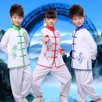 3 color martial arts uniform kung fu suit girls boys children chinese traditional wushu clothing stage performance costume set