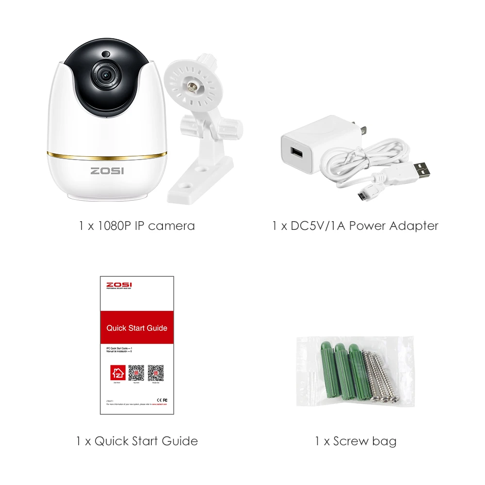 ZOSI IP купольная камера 2MP 1080p HD Pan/Tilt/Zoom Беспроводная Wi-Fi система видеонаблюдения, двухстороннее аудио, монитор для ребенка/няни/питомца