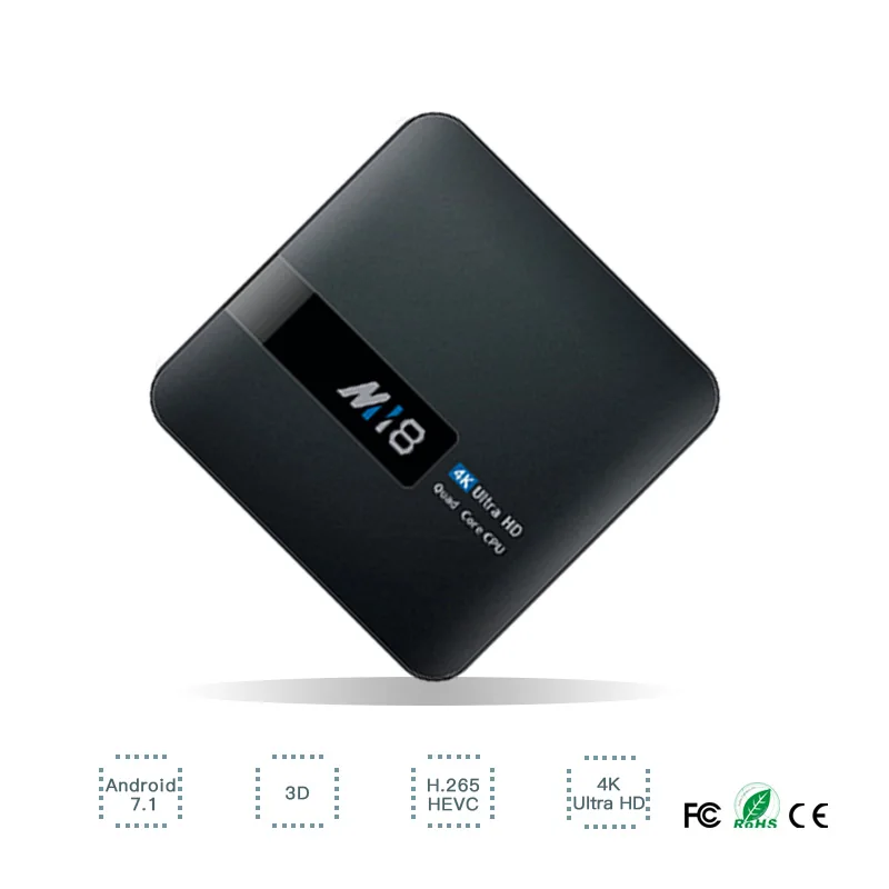 M18 4K HD Smart TV Box Android 7 1 S905W 64 бит четырехъядерный 1G/2G RAM 8G/6G ROM беспроводной wfii ключ