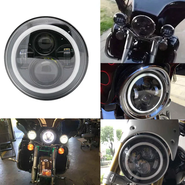 Белые глаза ангела 7 дюймов светодиодные фары для Honda CB400 CB500 CB1300 Hornet 250 600 900 VTECVTR250 DOT утвержден