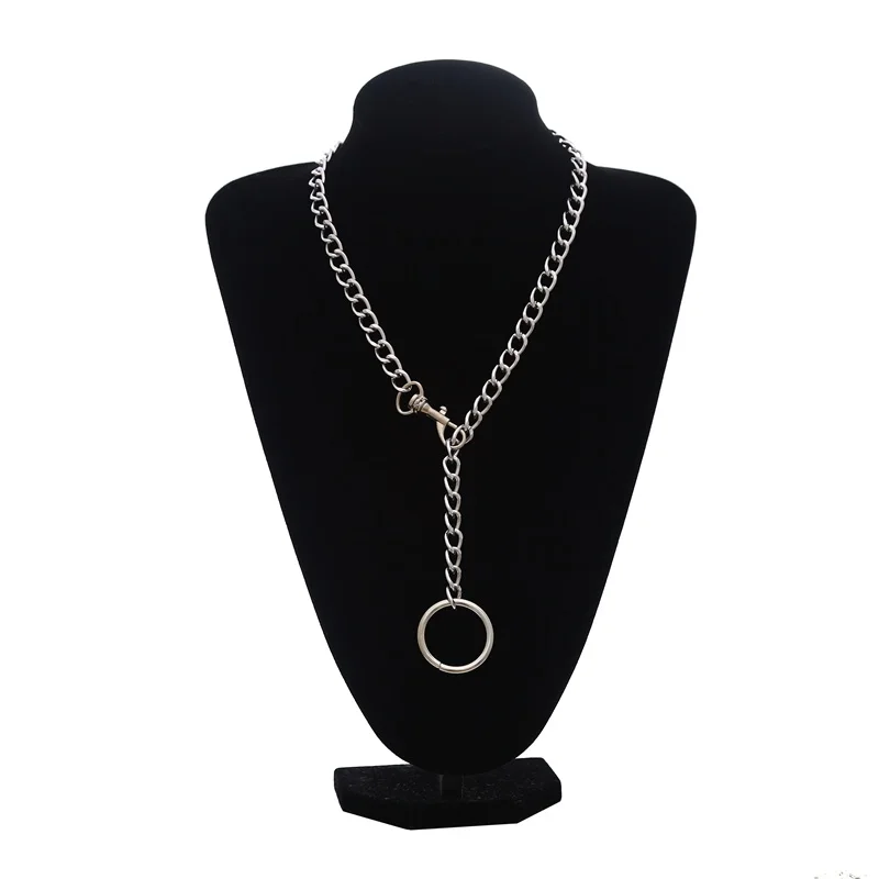 silver Модная Серебряная цепочка, колье, ожерелье для женщин/мужчин, длинная цепочка, ожерелье, подвеска в стиле панк-рок, готика, металлическая цепочка, воротник с круглым вырезом - Окраска металла: silver