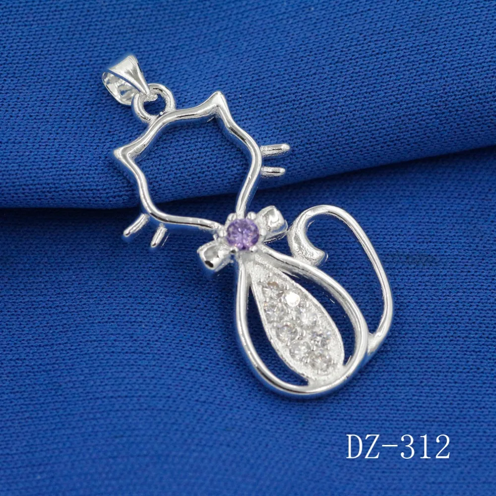 Винтажная бижутерия изысканный кулон с покрытием из серебра 925 пробы котами