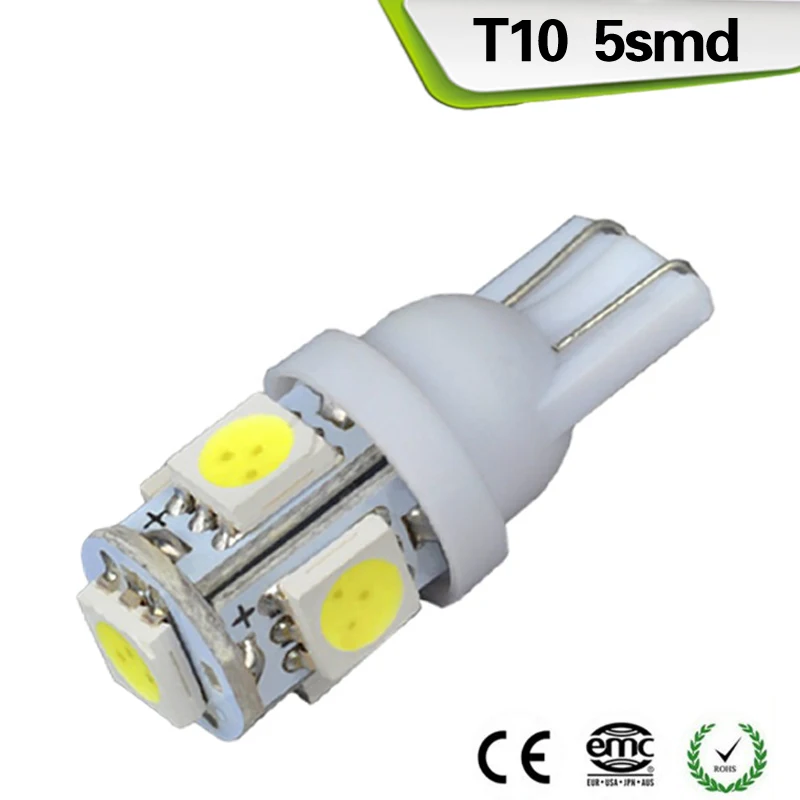 Xplus 2 шт. T10 5SMD 5050 Светодиодные Габаритные огни подсветка номерного знака Лампа для