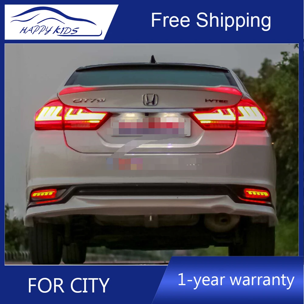 Car styling High Quality Tail light For Honda City 2014-2018 Led Light Rear Lamp back DRL+Brake+Park+Signal lights | Автомобили и