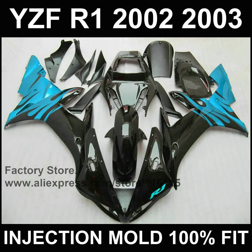

Customize Full injection fairings kits for YAMAHA R1 2002 2003 YZF R1 02 03 white blue motorcycle fairing parts