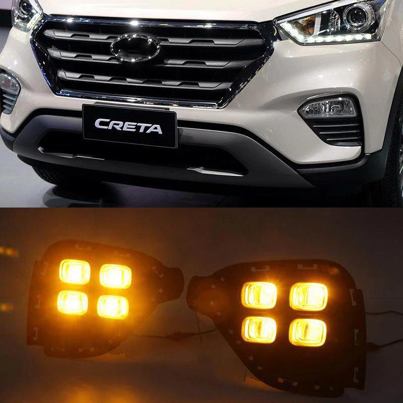 

2 prices For Hyundai Creta IX25 2017 2018 for Brazil Waterproof Car DRL 12V LED Daytime Running Light Daylight fog light