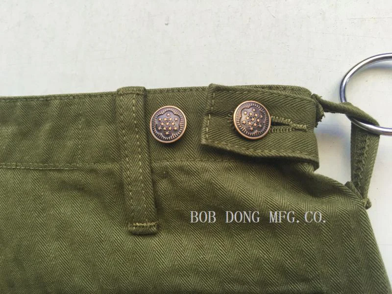 Мужские Винтажные брюки BOB DONG зеленые с вырезами американские 1958 вьетнамские