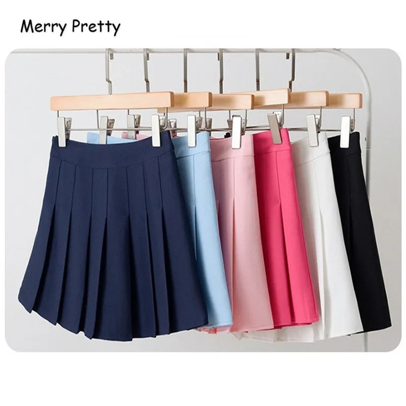 Merry pretty, высокая талия, короткая, школьная, плиссированная юбка, женская, мини, сексуальная, розовая, летняя, юбки, женские, s, леггинсы, женская, kawaii, юбка от солнца