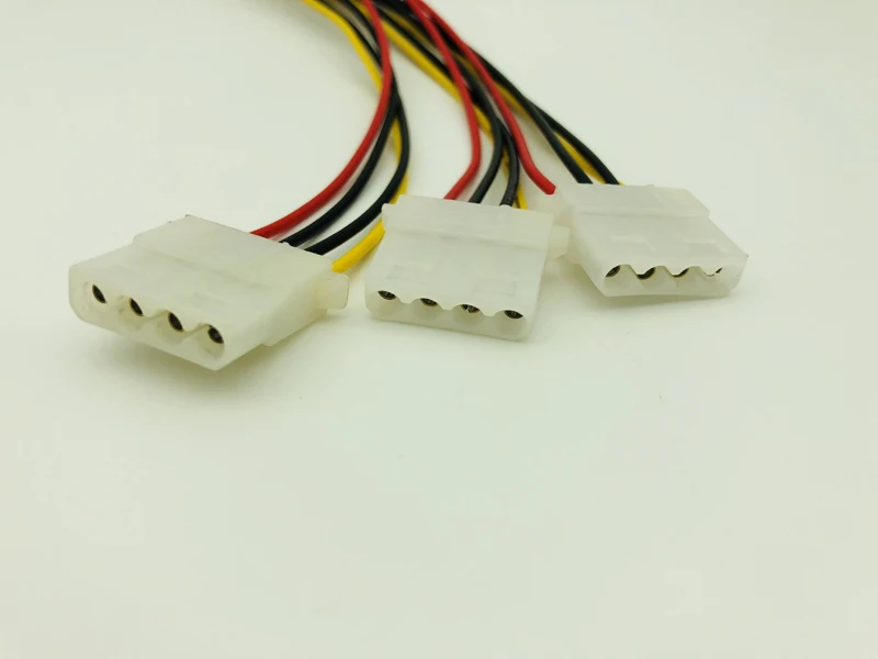 4 контакта IDE Кабели питания Molex штекер на 3 порта разъем сплиттер адаптер кабель