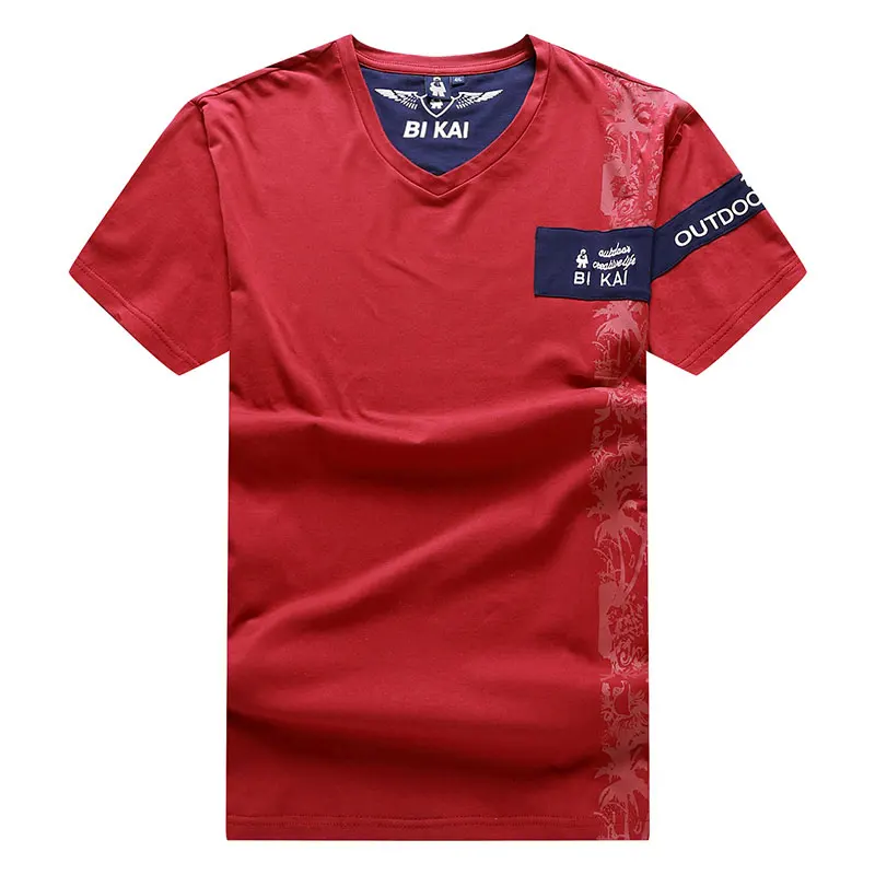 Модная мужская футболка в английском стиле 5xl 6xl 7xl Летняя Повседневная футболка для мужчин больших размеров с короткими рукавами футболка с принтом homme - Цвет: red