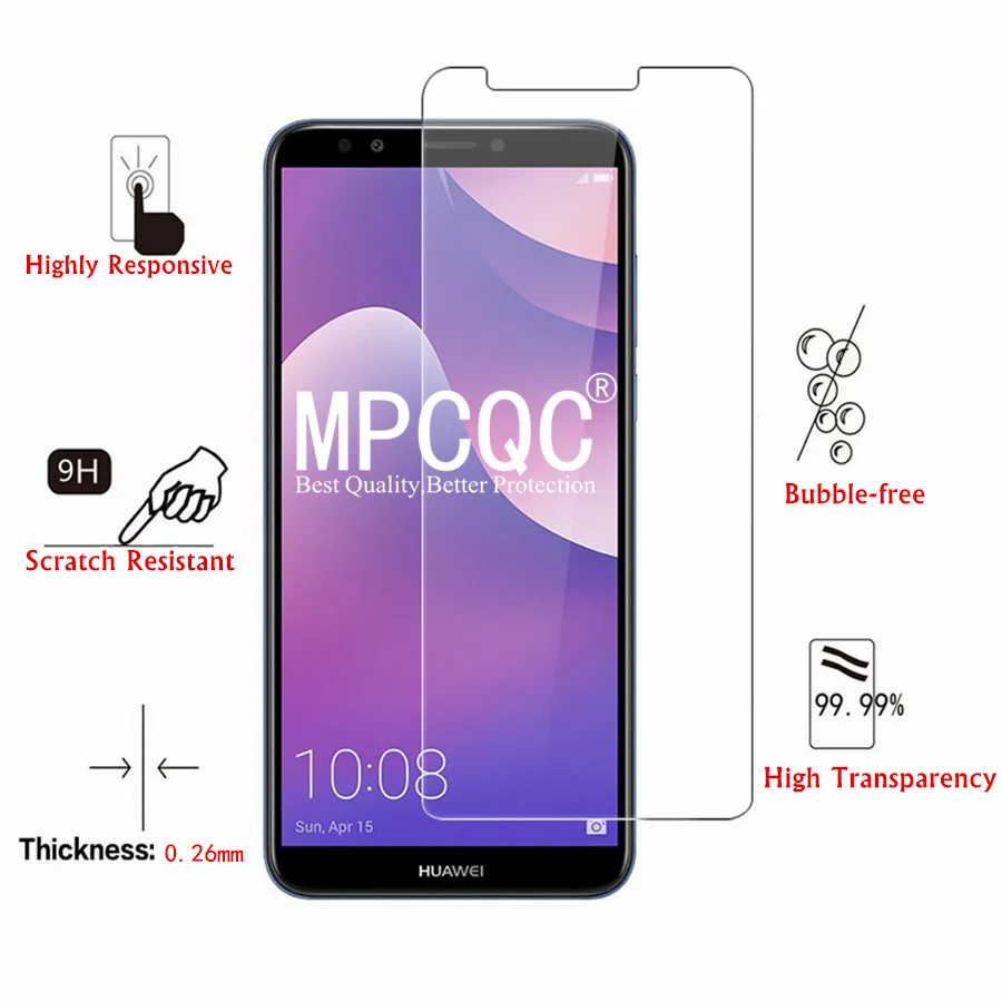 2 шт закаленное стекло для huawei Honor 7A Рro протектор экрана 8A 7C Y5 2018 Y6 Y7 Y9 2019 Защитное