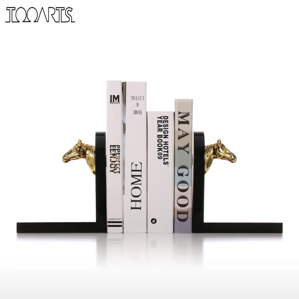 Книжные концы Tooarts украшенные серебристой головой лошади деревянные буконды 1