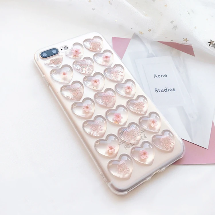 Гламурный чехол для телефона милый 3D Блестящий с сердечками iphone 7 8 6 6S Plus X