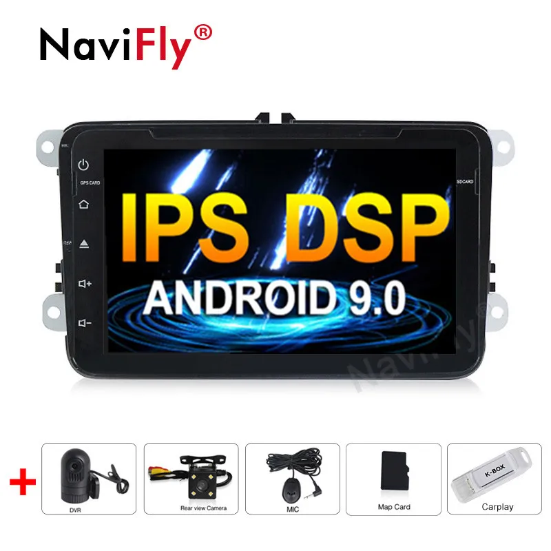 2din 8 &quotAndroid 9 0 IPS DSP автомобильный dvd Радио GPS навигация для VW Volkswagen SKODA GOLF 5 6 POLO PASSAT B7