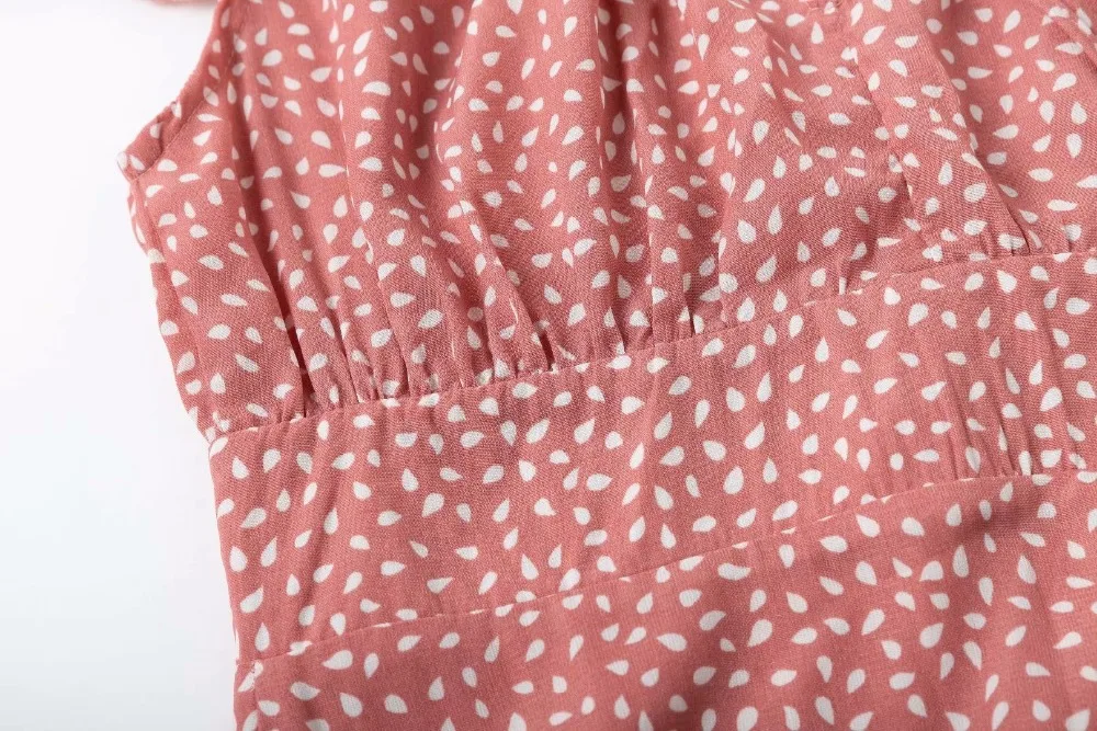 2019 с открытыми плечами vestido красное платье принтом в виде капли дождя женское
