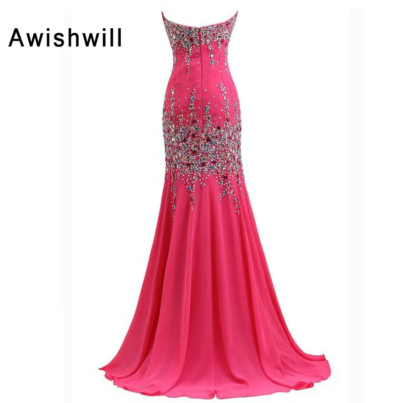 Женское вечернее платье шифоновое длинное Русалка с бисером выпускного вечера