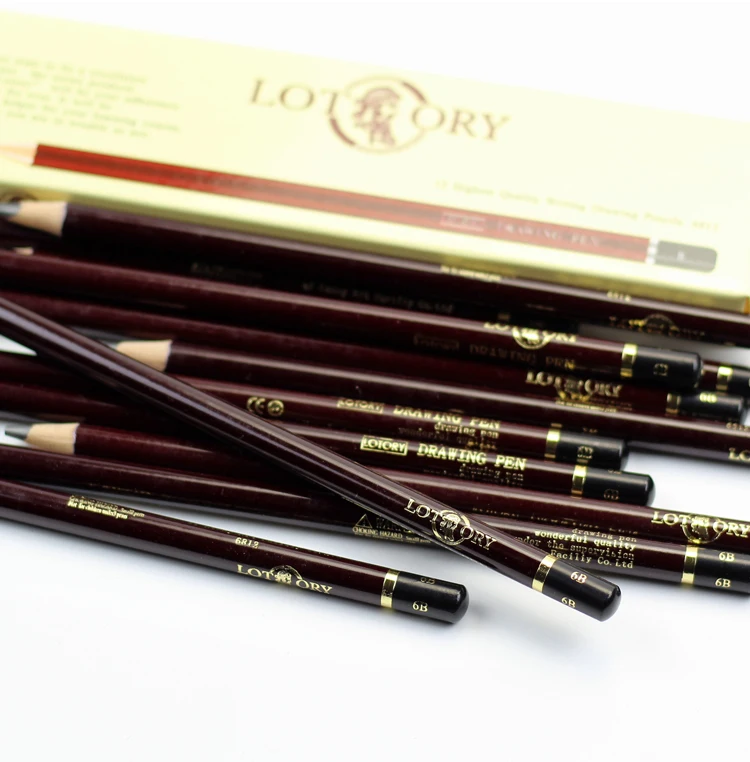 Lotory 12 шт., набор карандашей для рисования, деревянный графитовый карандаш HB/B/2B/8B/12B, простой карандаш для школы, офиса, канцелярских принадлежностей, карандаш