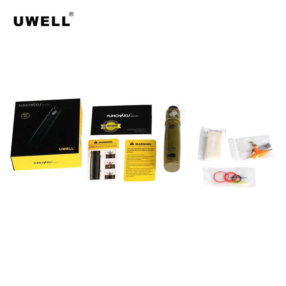 Оригинальный Uwell Nunchaku комплект RDA TPD с Vape Tank No 18650 батарея мод электронная сигарета