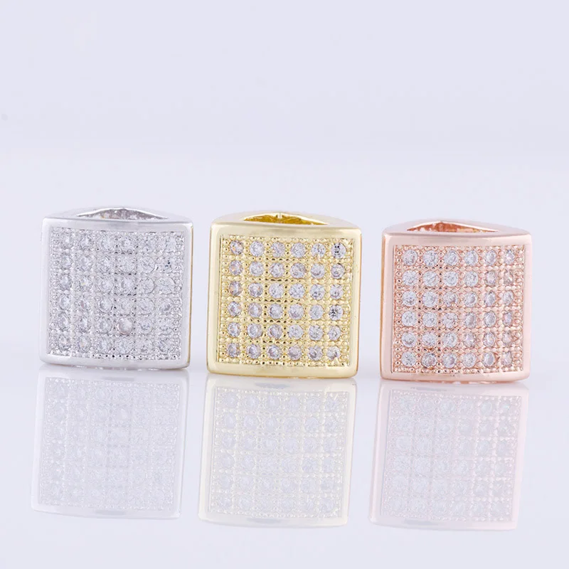 1 шт. продажа ювелирных изделий винтажная циркониевая Геометрическая бусина для