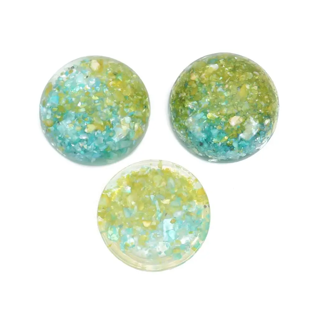 Doreen Box Simple Resin &amp Shell Dome Seals Cabochon Round AB Colors For Fashion DIY Gifts Jewelry Accessories 18mm Dia. 5 PCs | Украшения