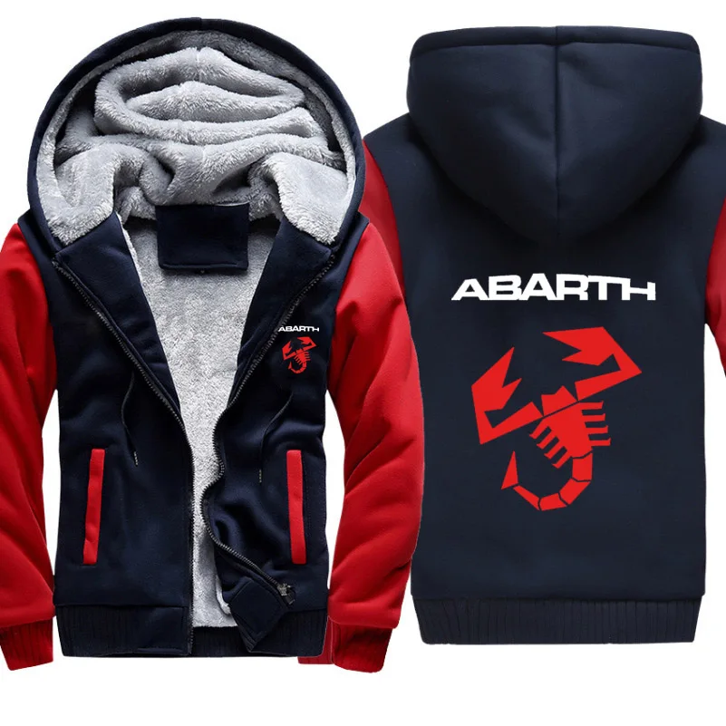 810 Толстовки мужские автомобиль ABARTH логотип печати куртка Мужские толстовки Зимний толстый теплый флис хлопок молния камуфляж реглан мужские пальто куртка - Цвет: 810
