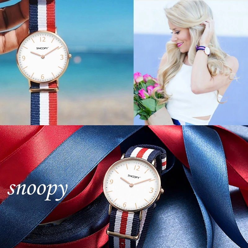 Женские и мужские часы Snoopy Lover модные простые Кварцевые водонепроницаемые с