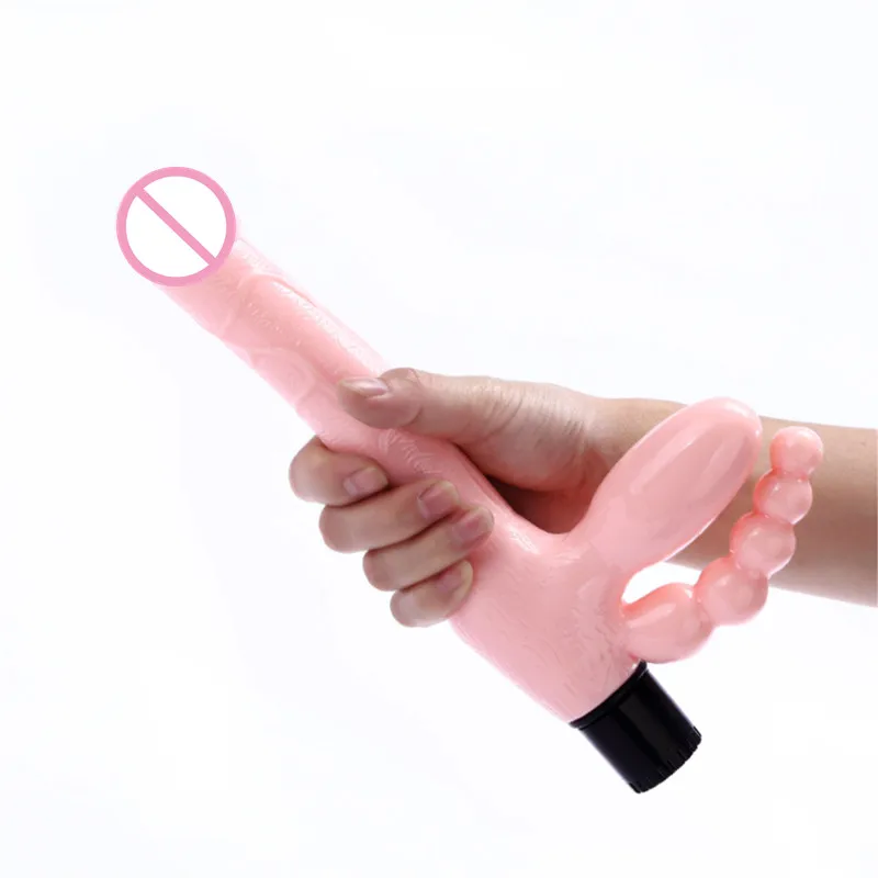 Без бретелек вибратор анальные шарики Анальная пробка стимуляция точки G Двойное