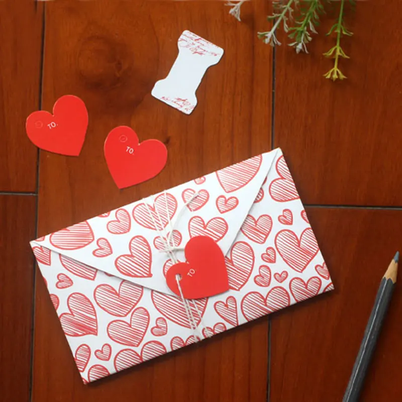 2 шт. в форме сердца конверт пригласительное сообщение открытка на Рождество день