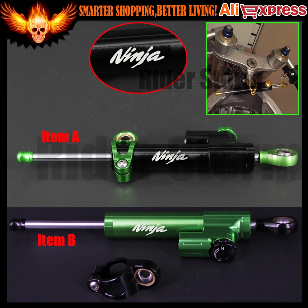 Мотоцикл рулевой демпфер для Kawasaki NINJA 900R 1000 1000R H2R ZX10 ZX10R ZX11 ZX12R ZX14 ZX6 ZX6R ZX6RR ZX7 ZX7R ZX7RR