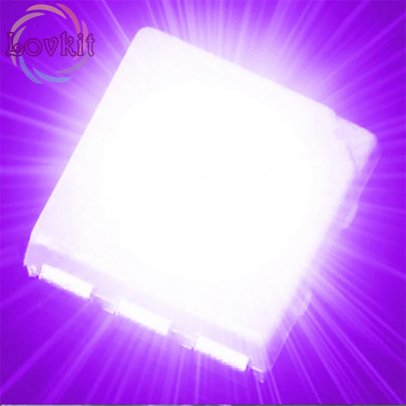 1000 шт. PLCC 6 5050 фиолетовый/УФ светодиодный SMD выделять свет излучающие диоды для