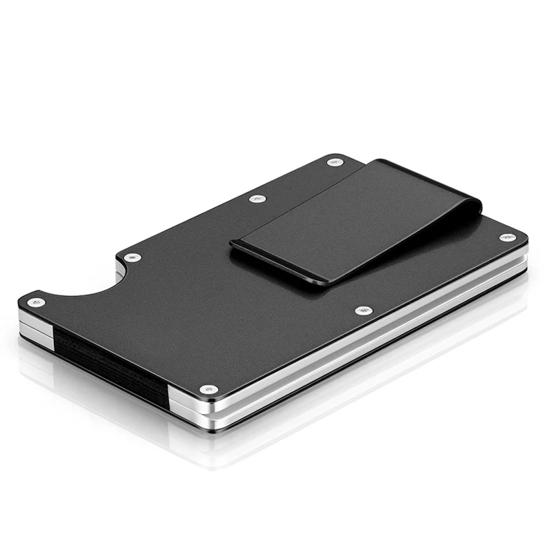 Минималистский металлический держатель для карт с функцией блокировки RFID
