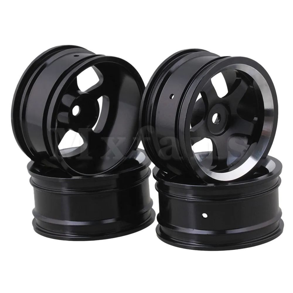 Black Mxfans 4 шт. колеса из алюминиевого сплава Felloe RC 1:10 On-Road Rimmer черные колесные диски - Цвет: Black