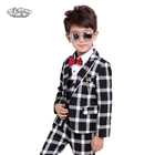 3 шт., клетчатый блейзер и брюки для мальчиков