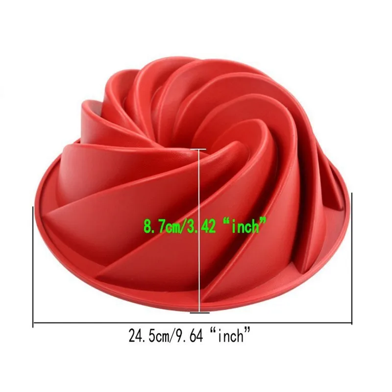 3D Силиконовые Большие вихревые формы масляной для выпечки кухонные