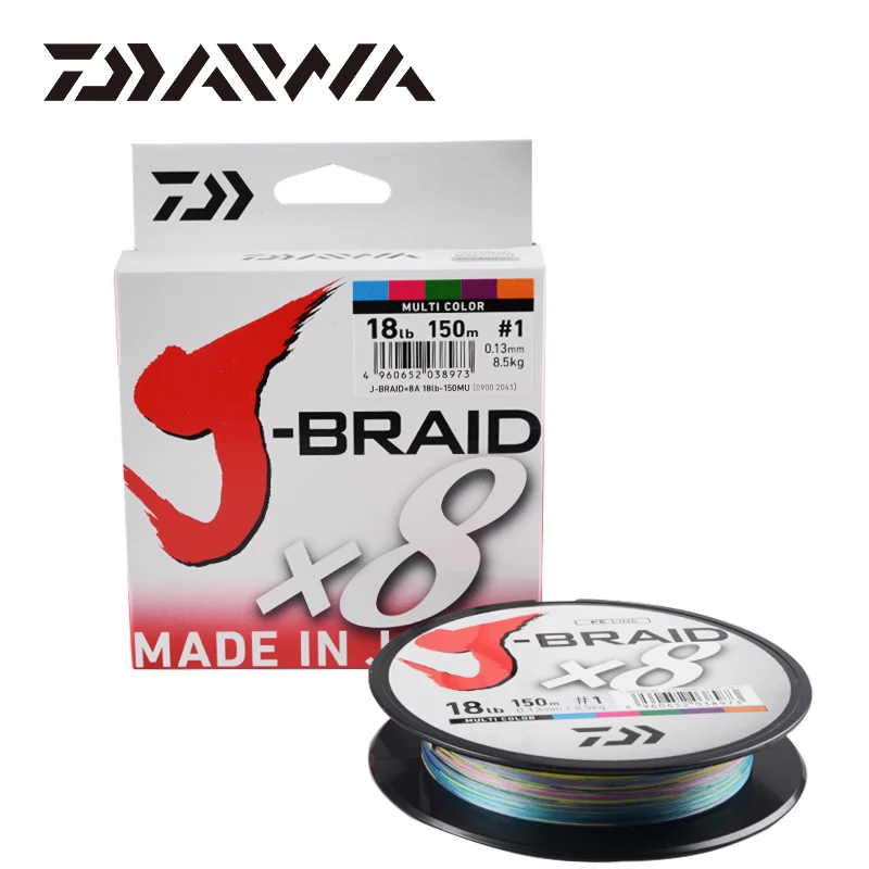 2016 Оригинал DAIWA J BRAID X8 150 м зеленый цвет 8 нитей PE рыболовная леска 14 40LB Сделано в