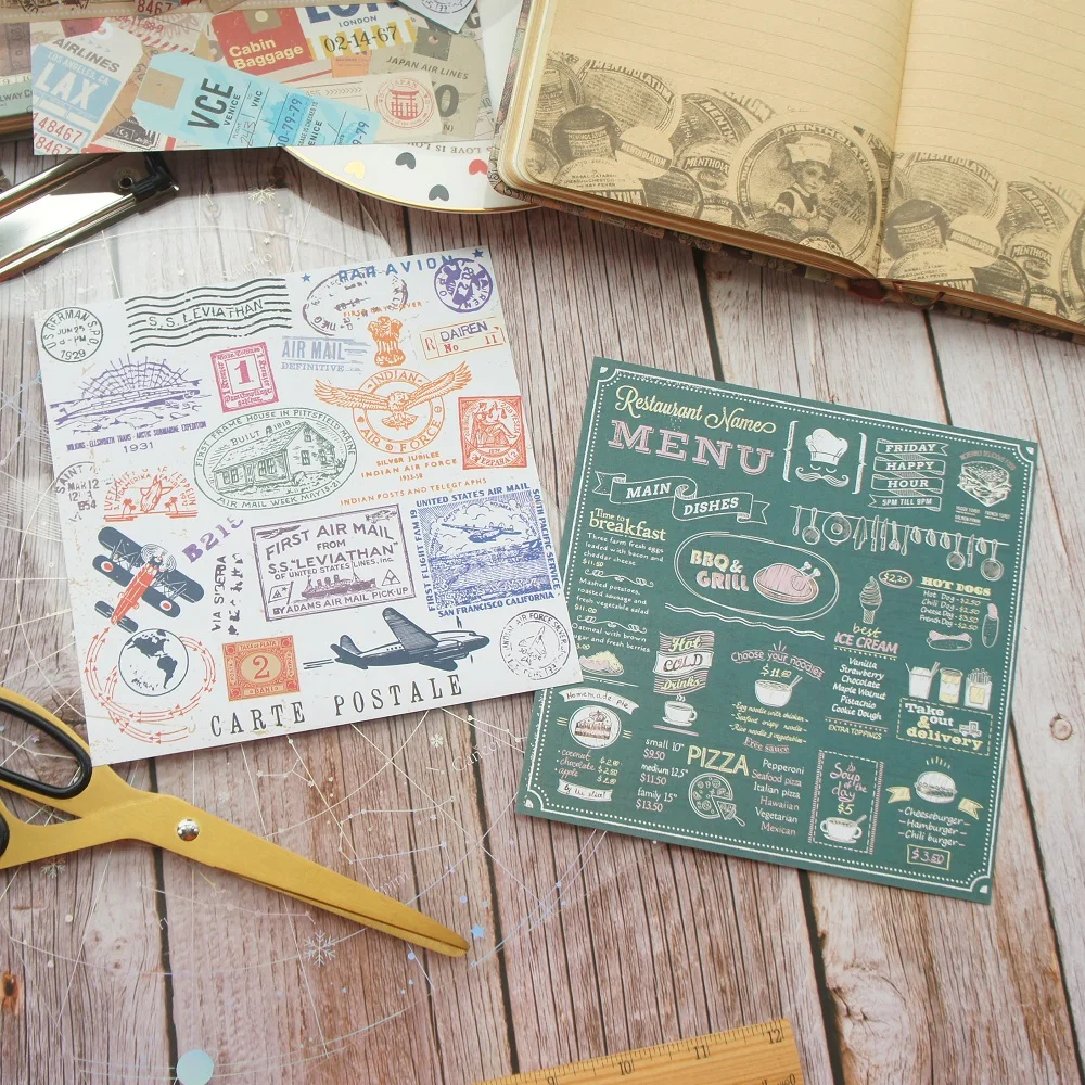 8 листов/партия бумажные бирки для багажа в ретро стиле 16 5*16 5 см|Крафт-бумага| |