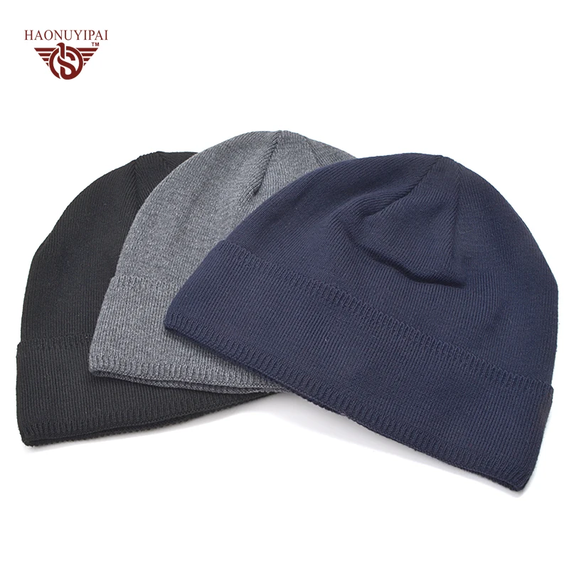 Бренд Для мужчин Hat Зимние черные сапоги однотонные Красные трикотажные Кепки