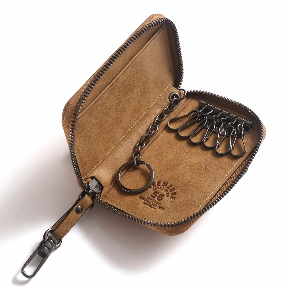 Teemzone Высокое качество Натуральная кожа коровья мужская сумка для ключей брелок
