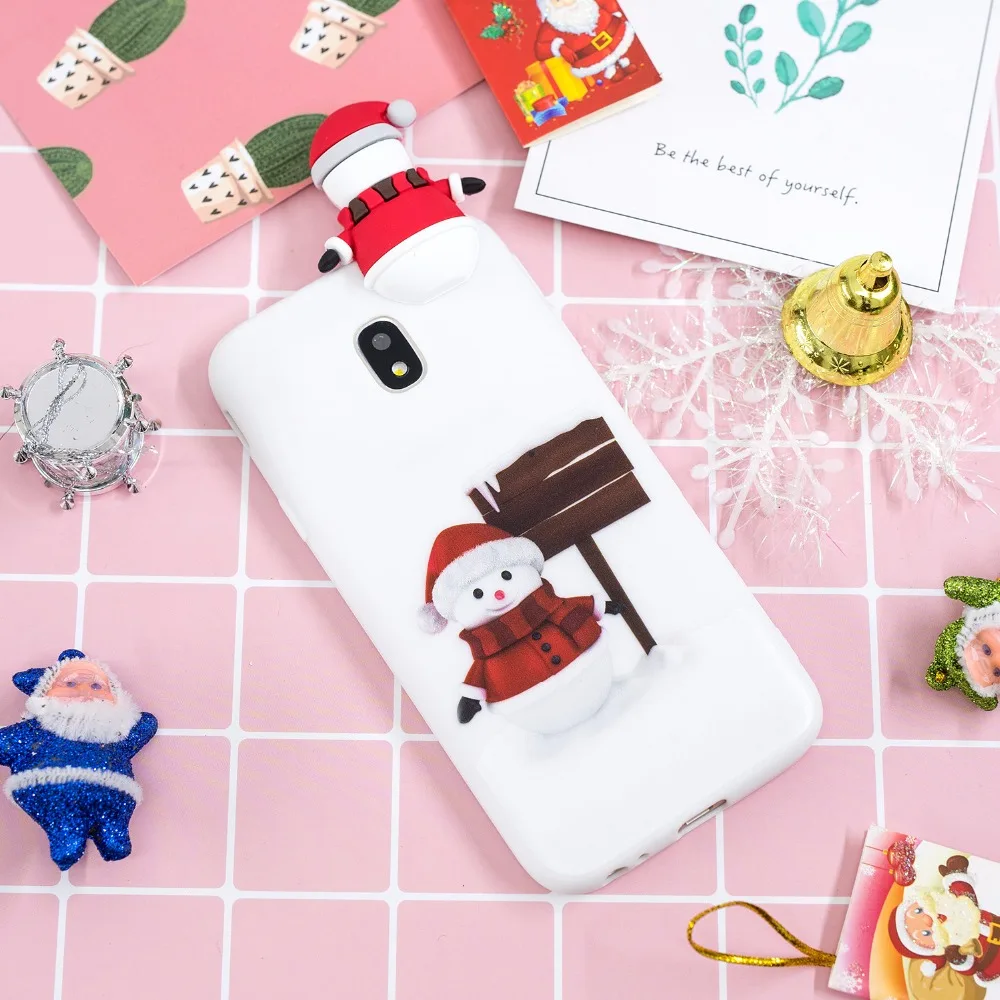 J8 Санта Клаус узорные термополиуретановые Чехлы для samsung Galaxy J7 J5 J3 чехол для телефона J730 J530 J330 Рождественская серия [002]