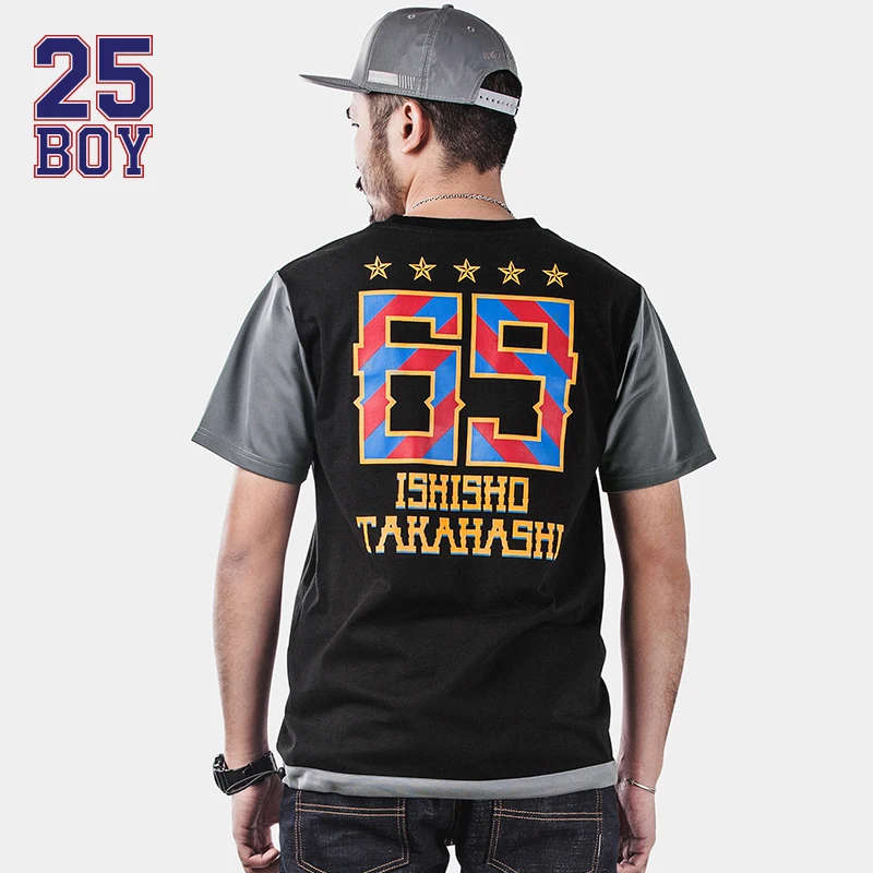 25boy ishisho такахаши Crewneck Tee с принтом Мода уличная т shrit|tee tee|printed teetees print |