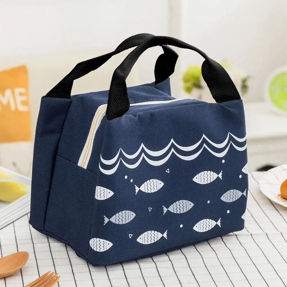 Navy Blue Портативный утепленная Термальность кулер коробка для обеда, для переноски сумка для пикника чехол сумка для хранения; цвет серый, желтый; сезон лето Темно-синие - Цвет: Navy Blue