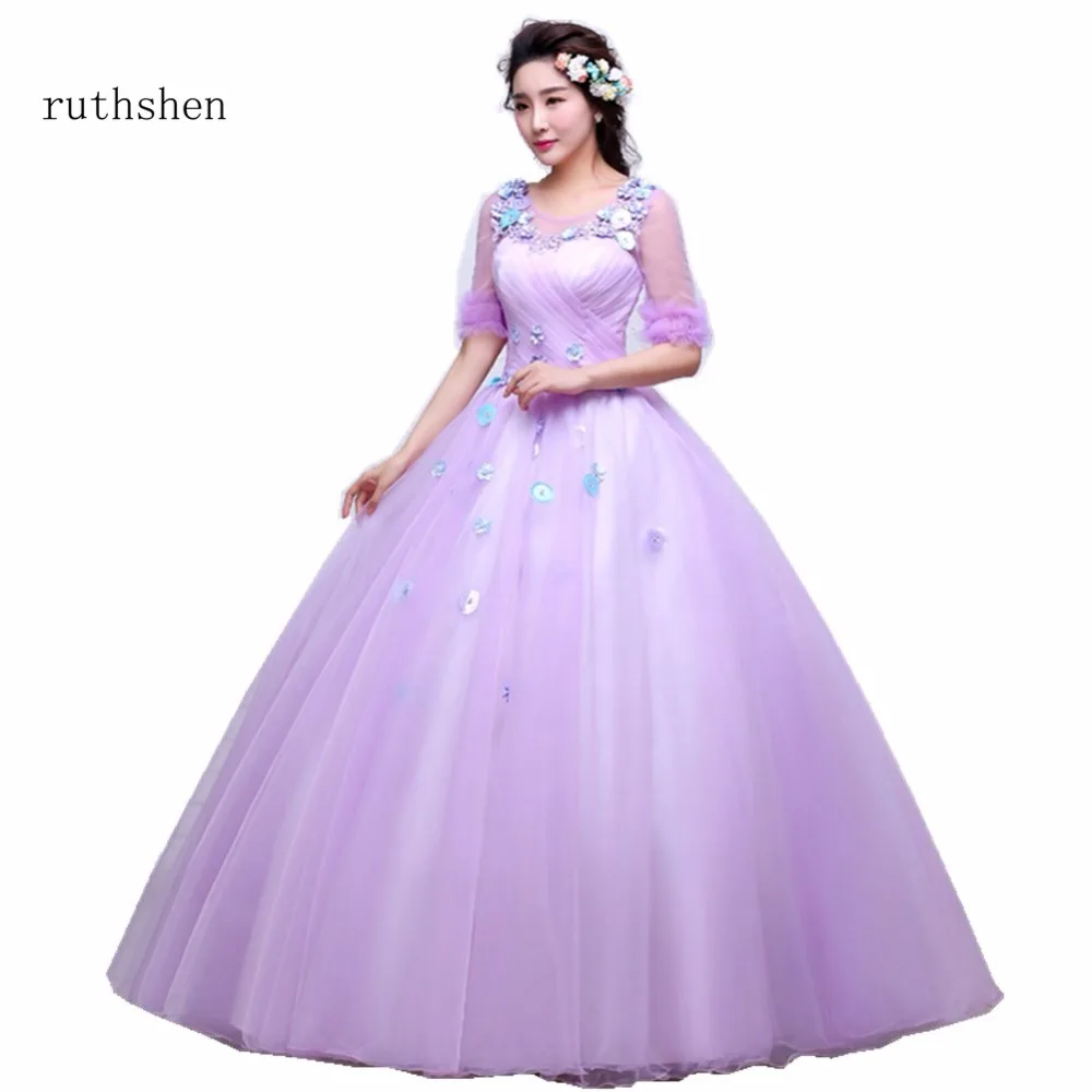 Ruthshen/Потрясающие платья Vestidos De Dulces 16 пышные светло фиолетового цвета с рюшами и
