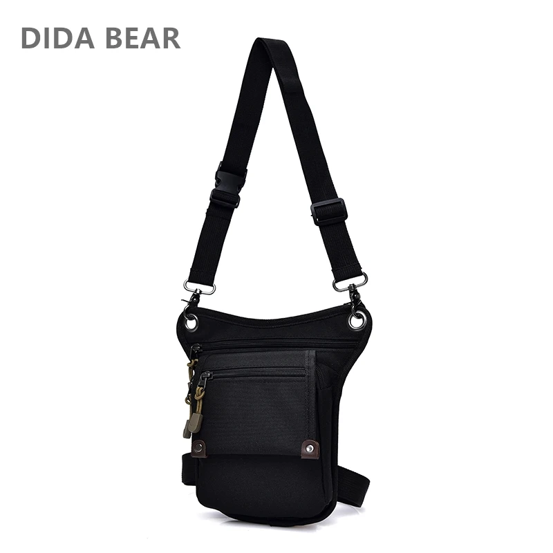 

DIDA BEAR 2018 New Men Canvas drop waist bags Leg pack bag for work Men Messenger bags Multifunction Shoulder Bag Black Khaki