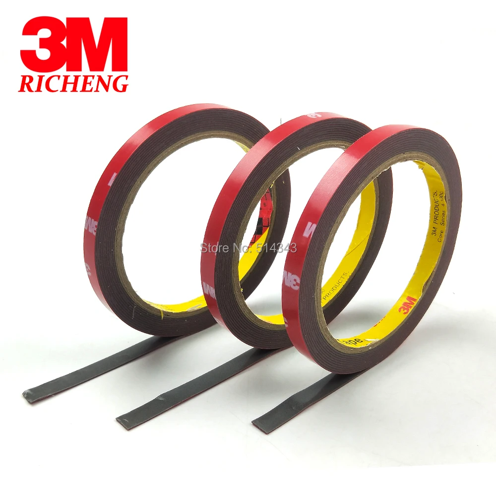 3M 4229P(0,8 мм) клейкая лента с двойным покрытием для склеивания различных автомобильных поверхностей, Размер 8 мм х 3 м, 1 шт./лот