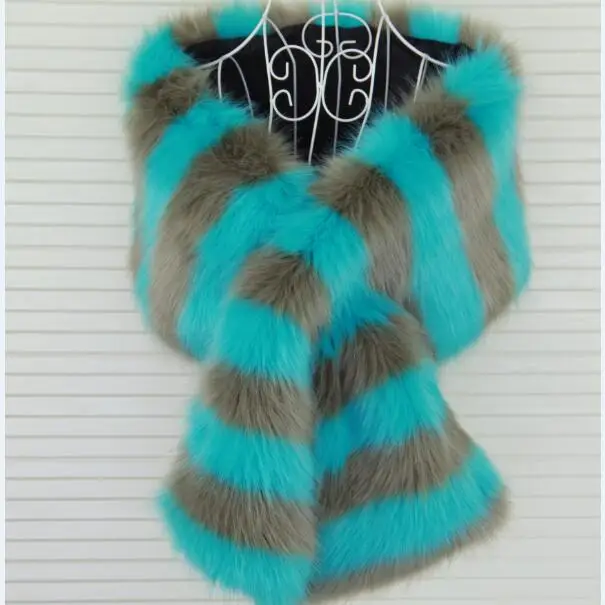 Новинка Женская сверхбольшая шаль из искусственного лисьего меха