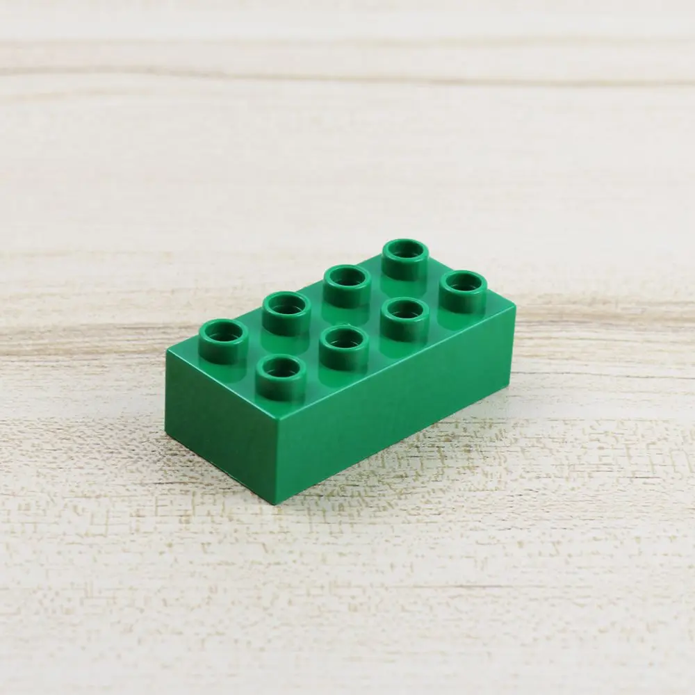 Green 30 шт./лот объемный Duplo Кирпич 2x4 крупные частицы креативный строительный блок DIY строительные игрушки для детей совместимый с лего - Цвет: Green