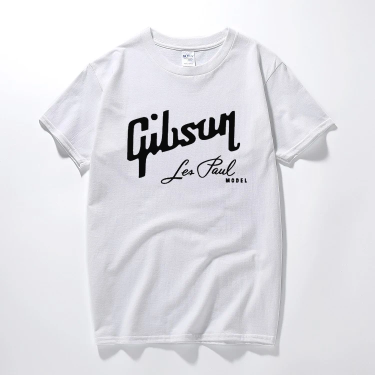 white Летние Новые футболки Gibson, мужские хлопковые футболки с круглым вырезом, мужские футболки с коротким рукавом, европейские размеры, хип-хоп мужские футболки, топы - Цвет: white