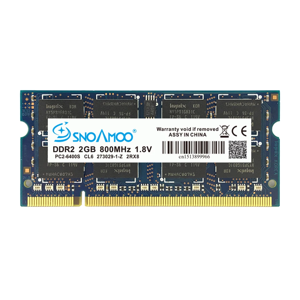 SNOAMOO ноутбук ОЗУ DDR2 2 ГБ 800 МГц PC2 5300S 667 6400S 200Pin CL5 CL6 1 8 V 2Rx8 SO DIMM памяти компьютера