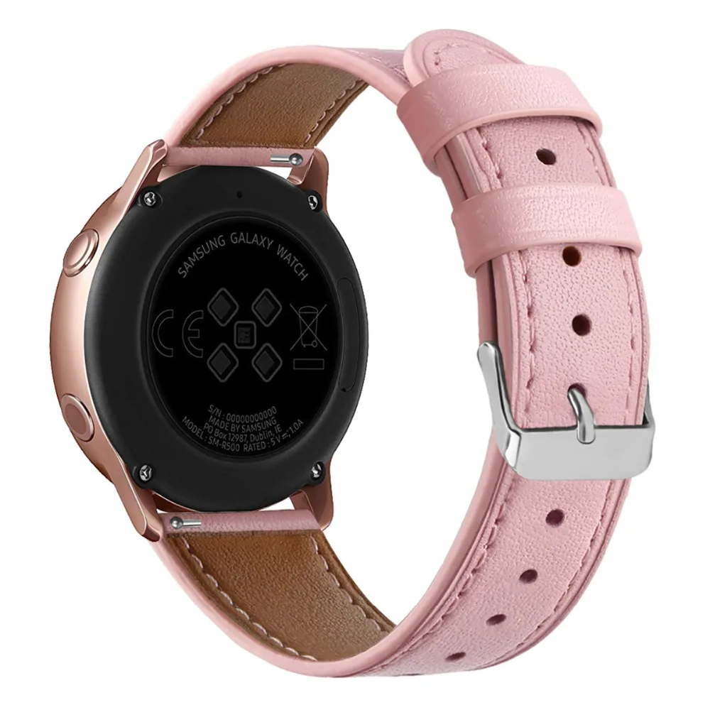 Кожаный ремешок для Samsung Galaxy Watch Active браслет смарт часов 20 мм кожаный 42 мм|Ремешки